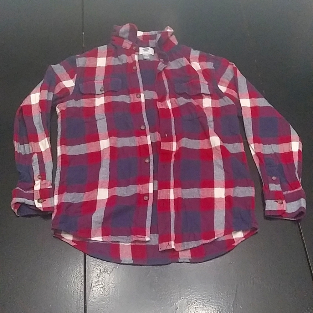 Old Navy Red, White & Blue Kids L Button Up